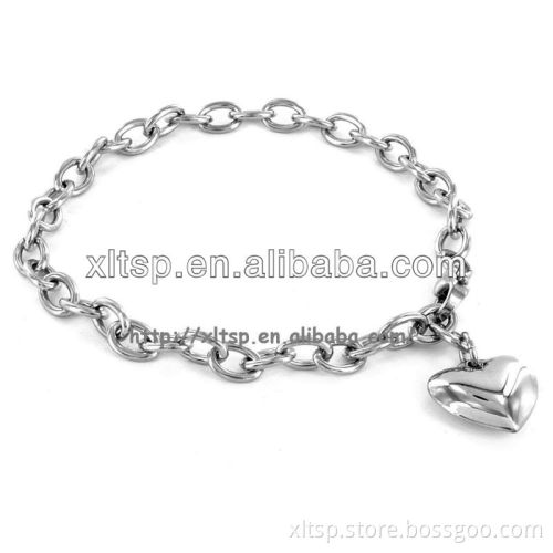 High Quality Stainless Steel Heart Shape Charm Bracelet